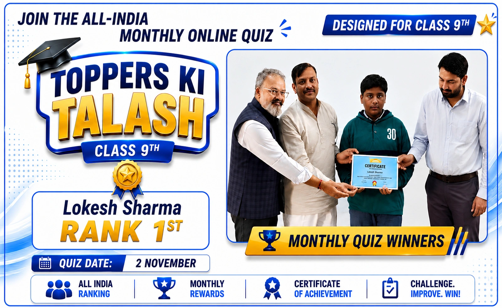 Class 9 ToppersSky quiz ranking